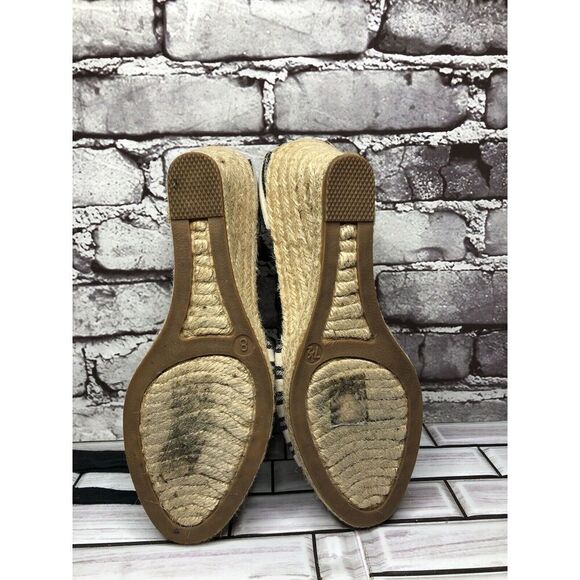 J.CREW Eloise Blue Striped Fabric Espadrilles Wedge Ankle Wrap Sandals Women 8M - Picture 9 of 16